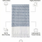 Pure cotton quick dry towel blue folded view – TRESSNY