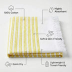 Pure cotton quick dry towel yellow hanging view – TRESSNY
