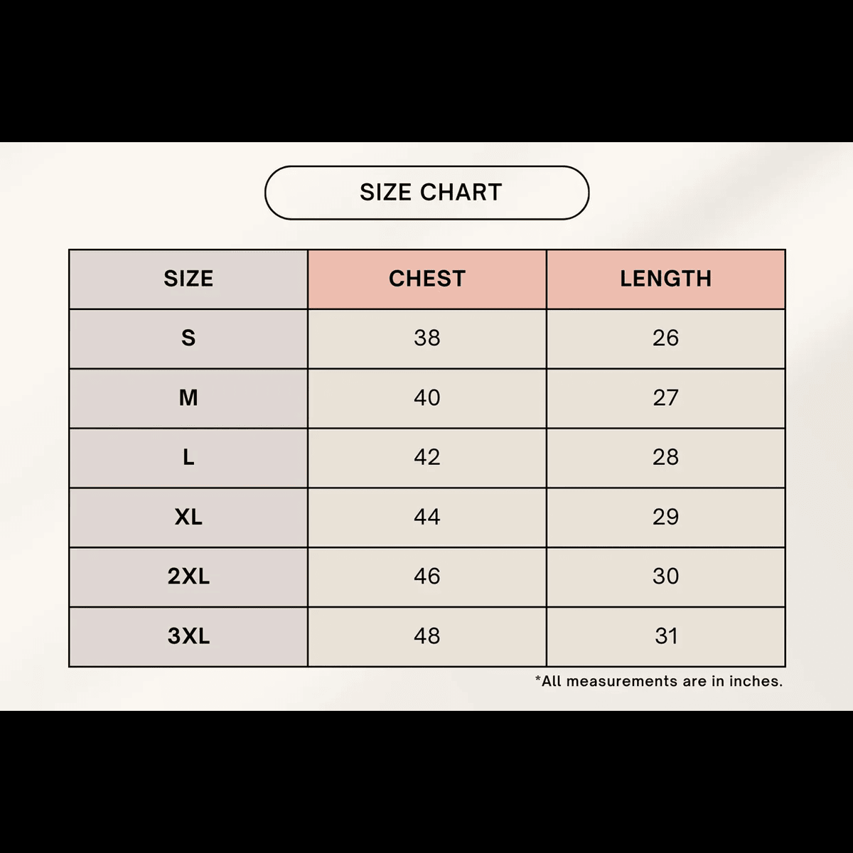 Full Sleeve Size Chart – TRESSNY