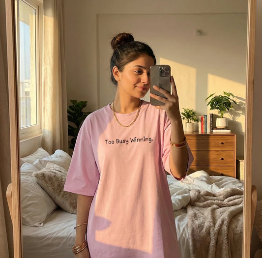Too Busy Winning – Women’s Oversized Statement Tee - TRESSNY