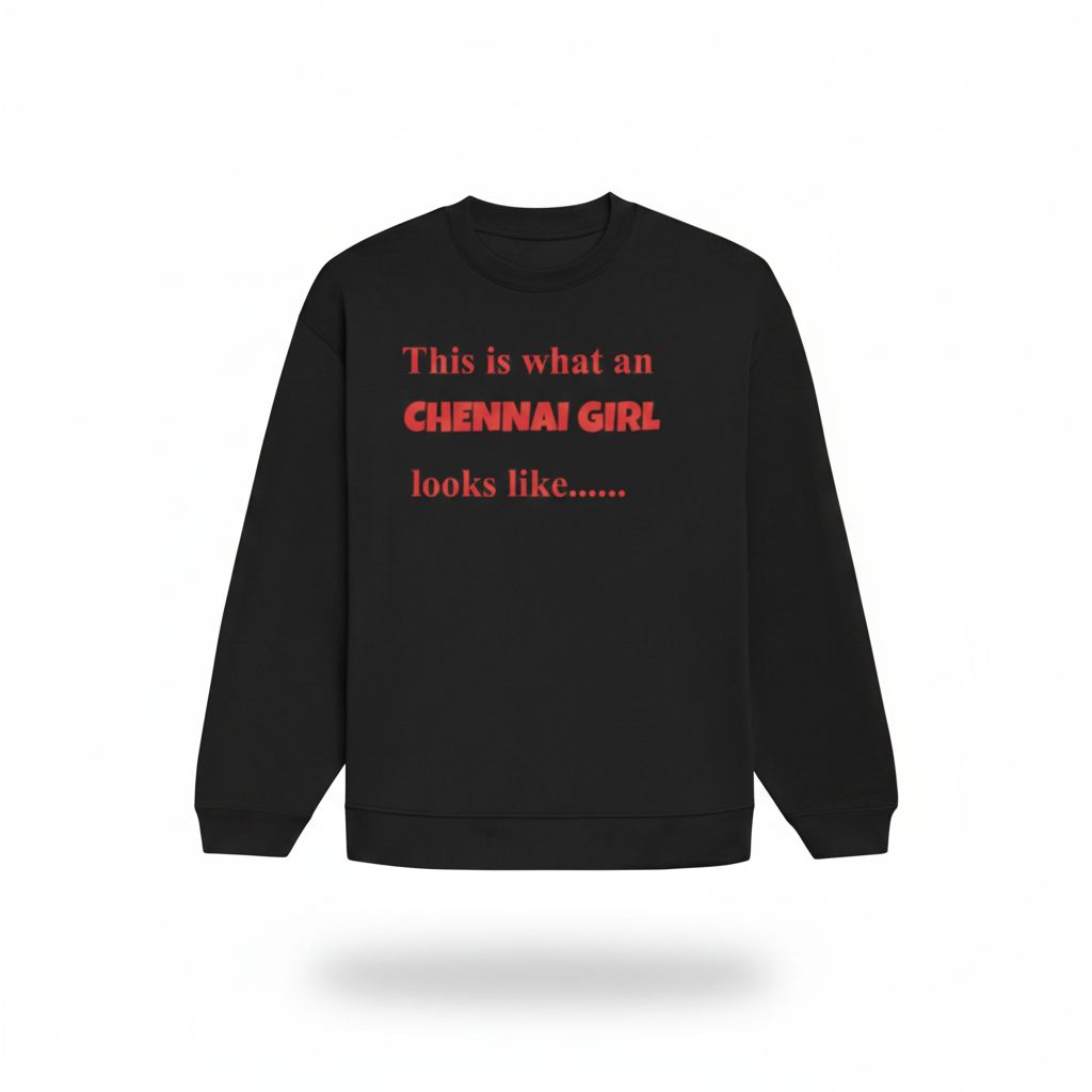 Chennai girl statement black sweatshirt – TRESSNY
