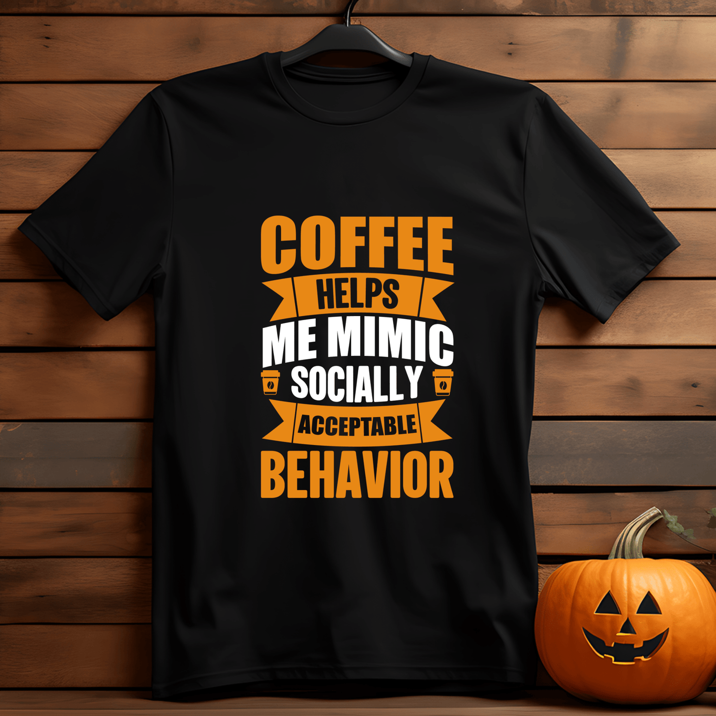 Coffee Helps Me - Unisex Tee - TRESSNY - MRnHs - Bk - XS - CoffeeHelpsMeMimicSociallyAcceptableBehavior - Fr - dtf