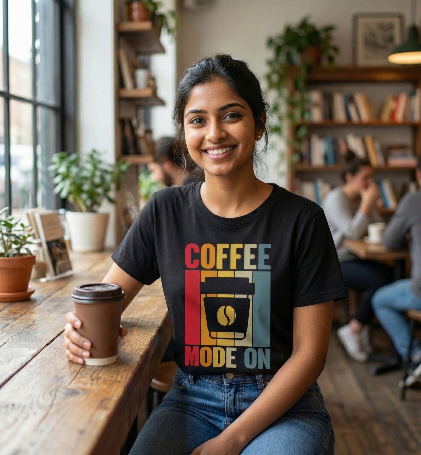 Coffee Mode On – Graphic T-Shirt for Coffee Lovers