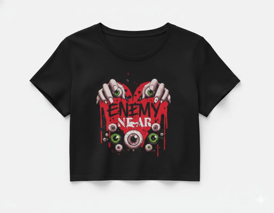 Enemy on Ears Graphic Crop Top