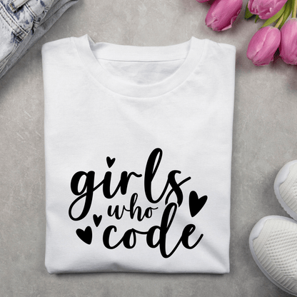 Girls Who Love Code T-Shirt - TRESSNY - FRnHs - Wh - XS - girlswhocode - Fr - dtf