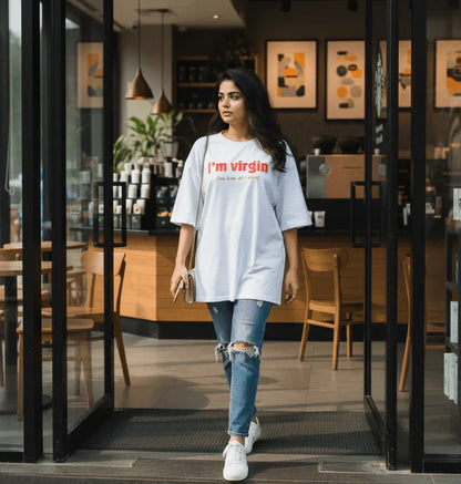 I'm a Virgin (this is an old t-shirt) Oversized Tee - TRESSNY