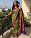 Jacquard Semi Silk Double Shade Saree for Wedding Wear - Saree Detail | Women Fashion India