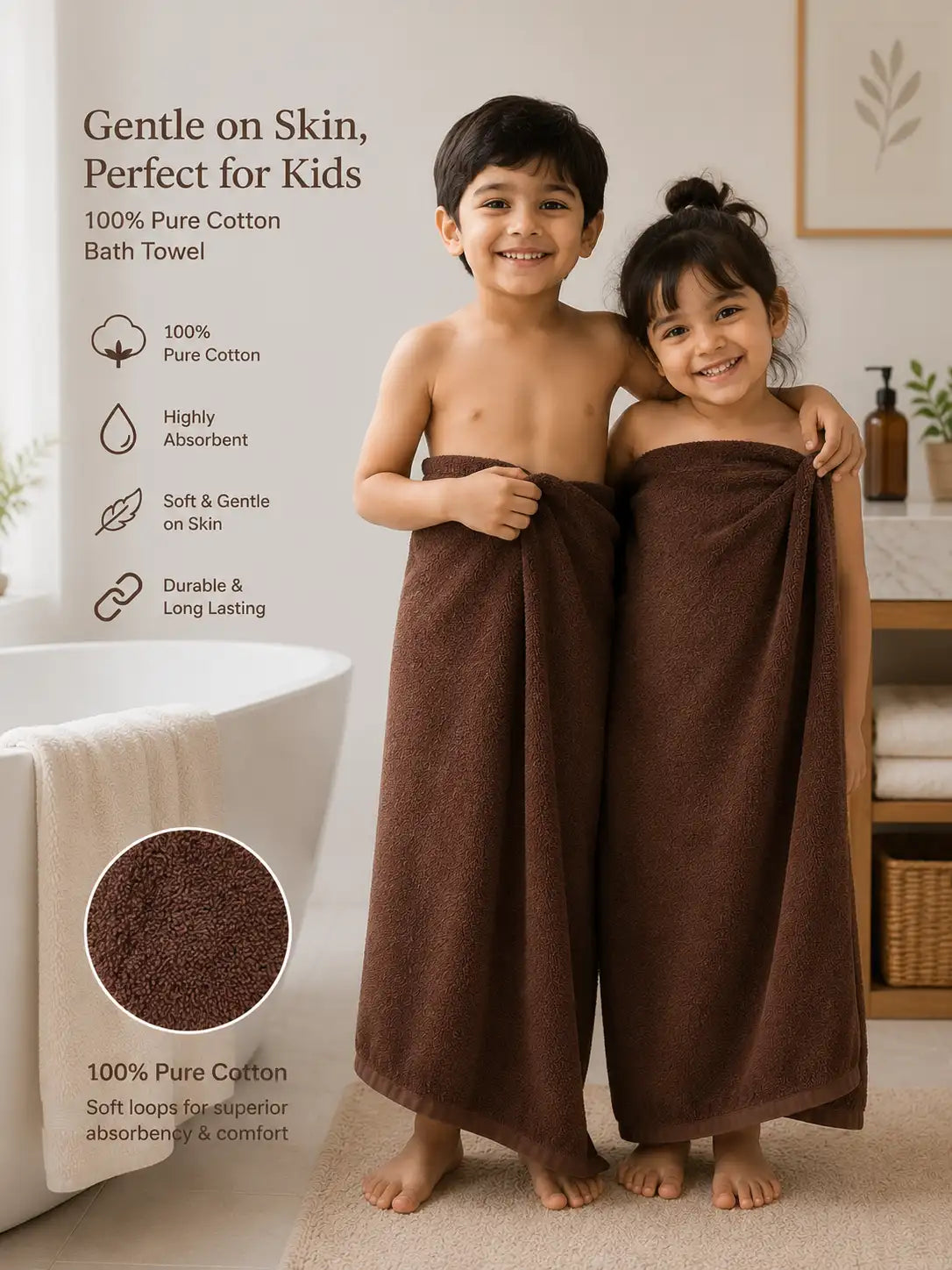 Kids wrapped in towel brown – TRESSNY