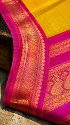 Korvai Checked Handloom Cotton Saree with Zari Border - Zari Border | Women Fashion India