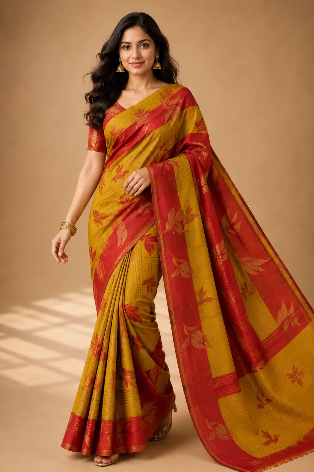 Kupera korvai bridal silk saree mustard – TRESSNY