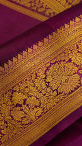 Magenta Soft Silk Saree with Gold Zari Border and Deer Motifs - Saree Border | Women Fashion India