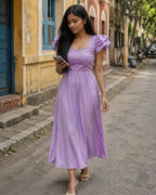 Maggam Work Rangoli Silk Gown for Festive Ethnic Wear - Front View | Women Fashion India