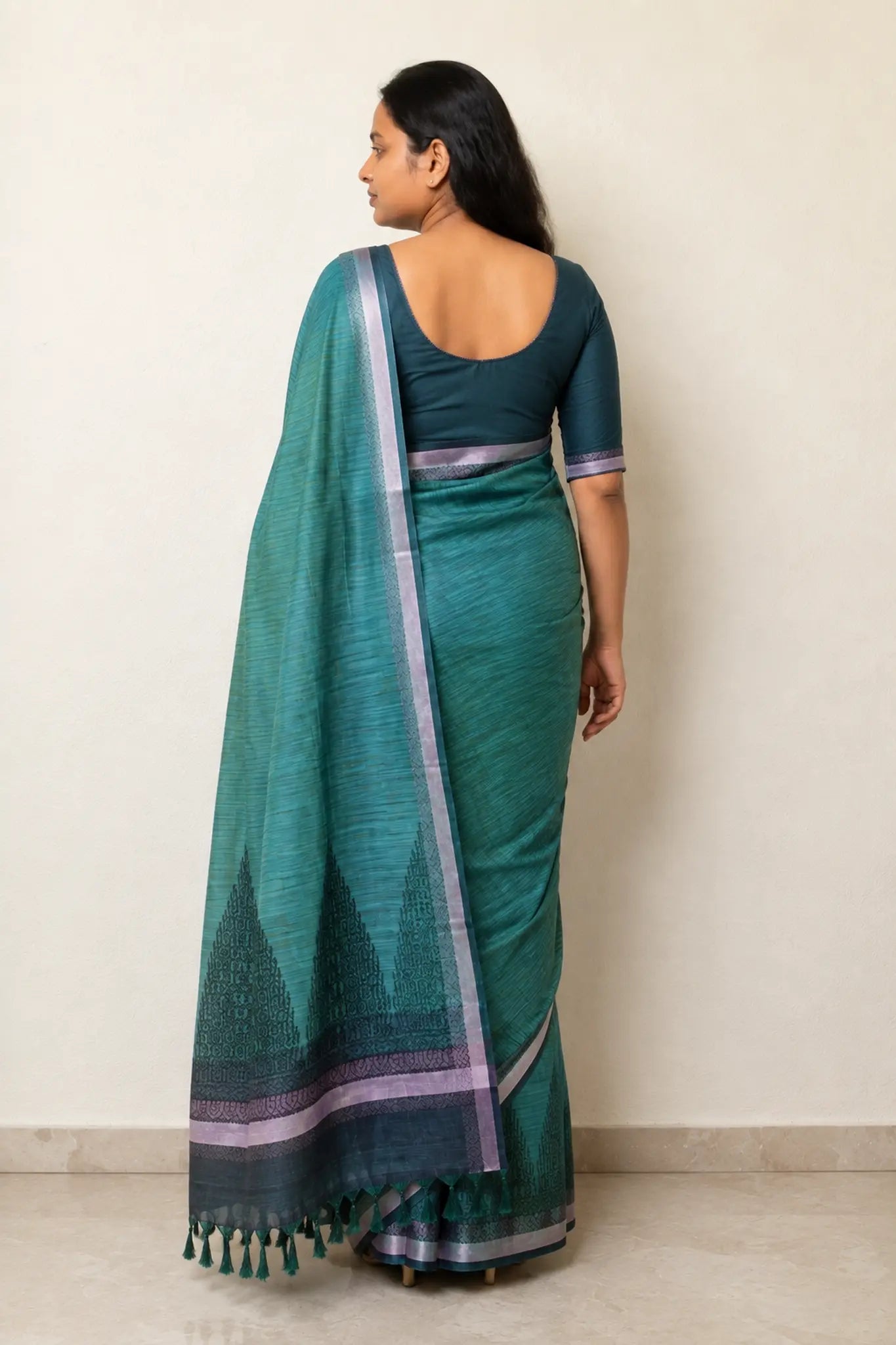 Temple Butta Soft Silk Saree with Zari Border - Body Butta | Women Fashion India