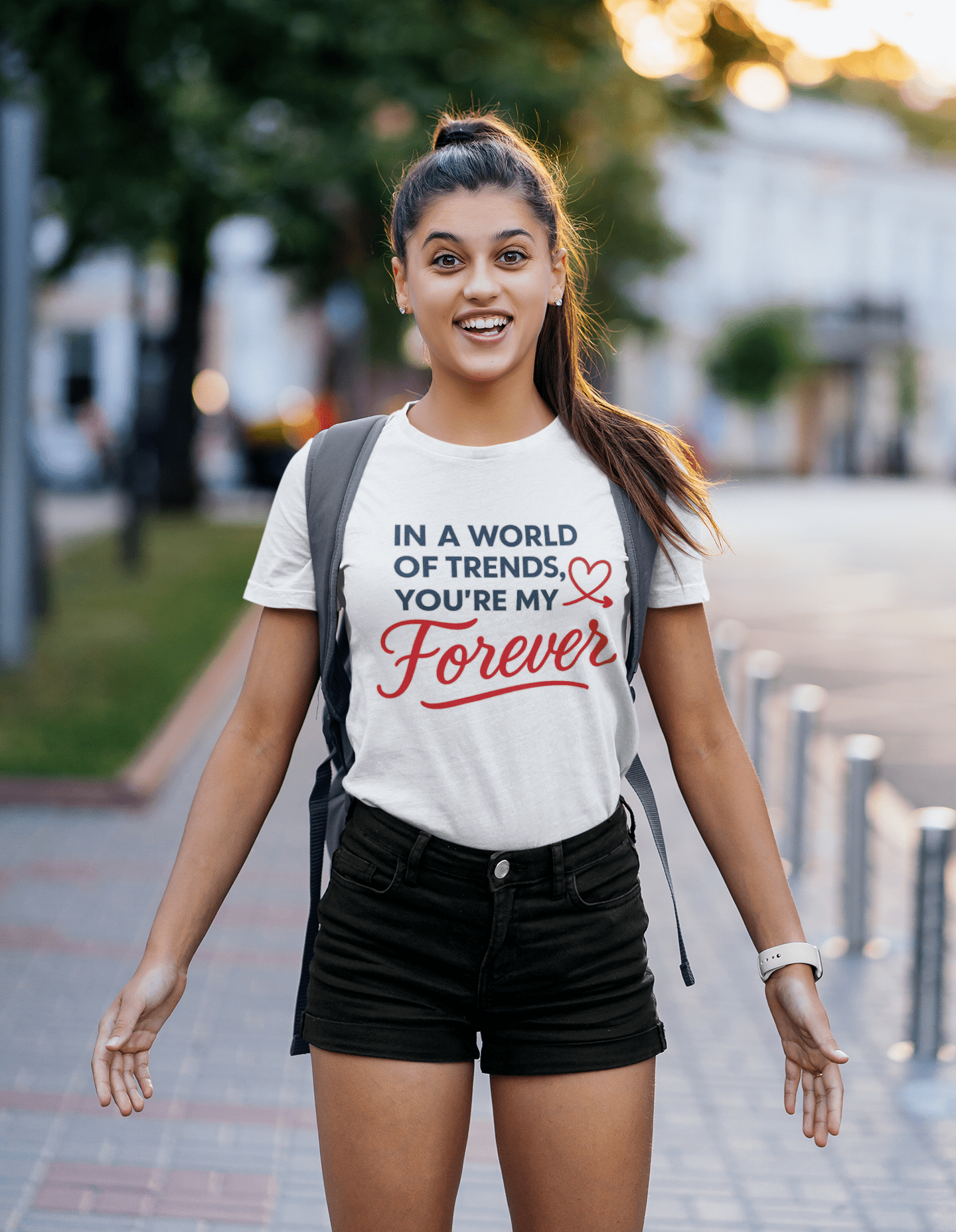 Perfect Gift for Loved Ones| Unisex Round Neck T-shirt | 100% Cotton | Bio - Washed | Breathable & Durable - TRESSNY - MRnHs - Wh - M - Design_youremyforever4500 - Fr - dtf
