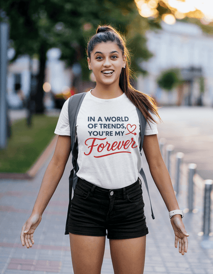 Perfect Gift for Loved Ones| Unisex Round Neck T-shirt | 100% Cotton | Bio - Washed | Breathable & Durable - TRESSNY - MRnHs - Wh - M - Design_youremyforever4500 - Fr - dtf