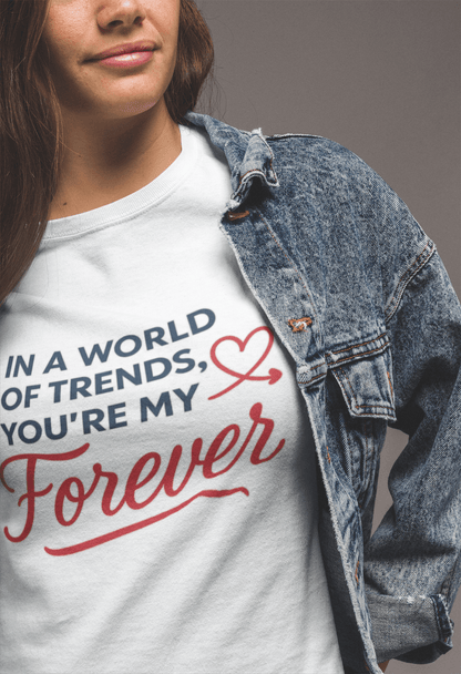 Perfect Gift for Loved Ones| Unisex Round Neck T-shirt | 100% Cotton | Bio - Washed | Breathable & Durable - TRESSNY - MRnHs - Wh - L - Design_youremyforever4500 - Fr - dtf
