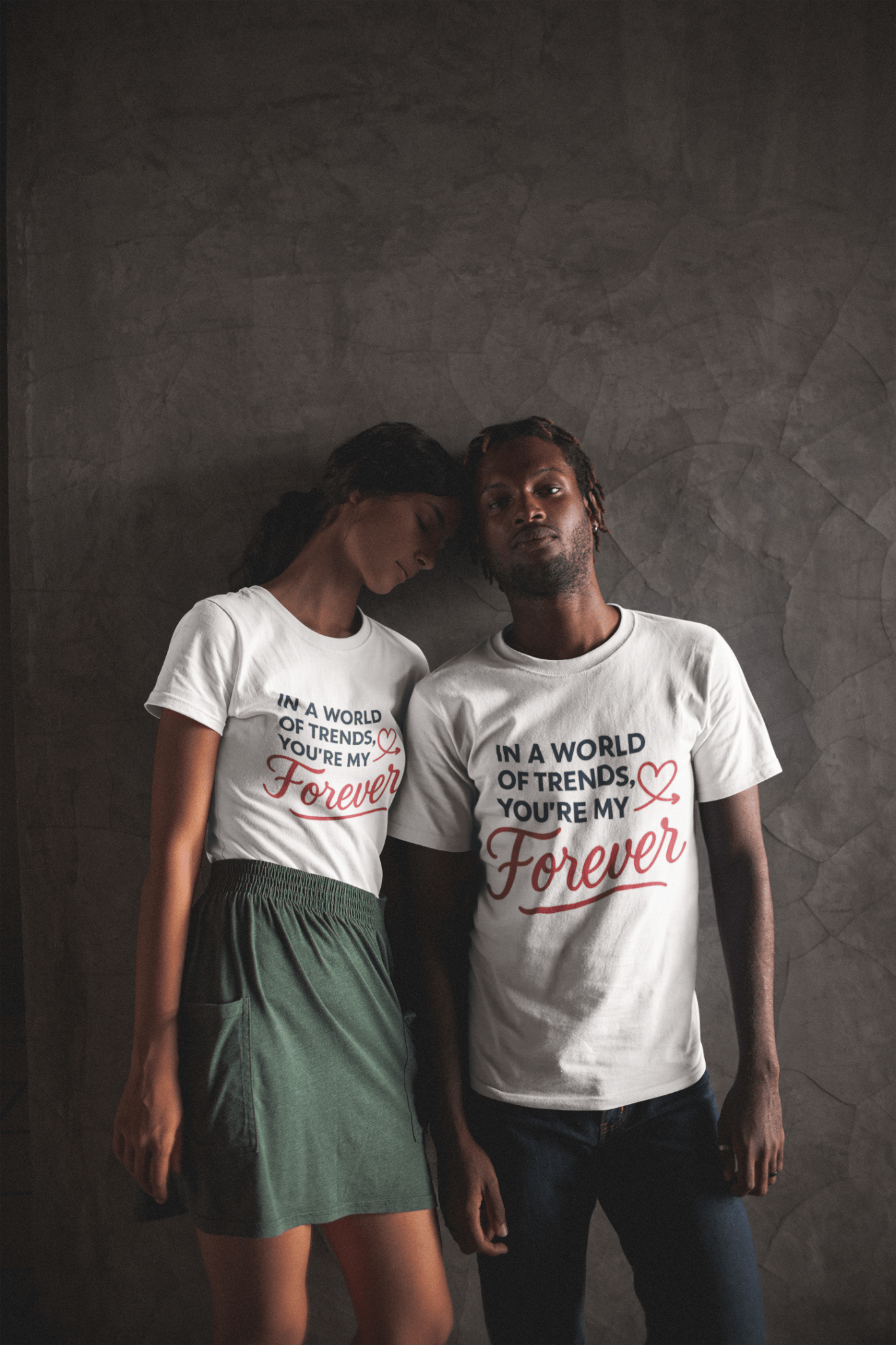 Perfect Gift for Loved Ones| Unisex Round Neck T-shirt | 100% Cotton | Bio - Washed | Breathable & Durable - TRESSNY - MRnHs - Wh - L - Design_youremyforever4500 - Fr - dtf