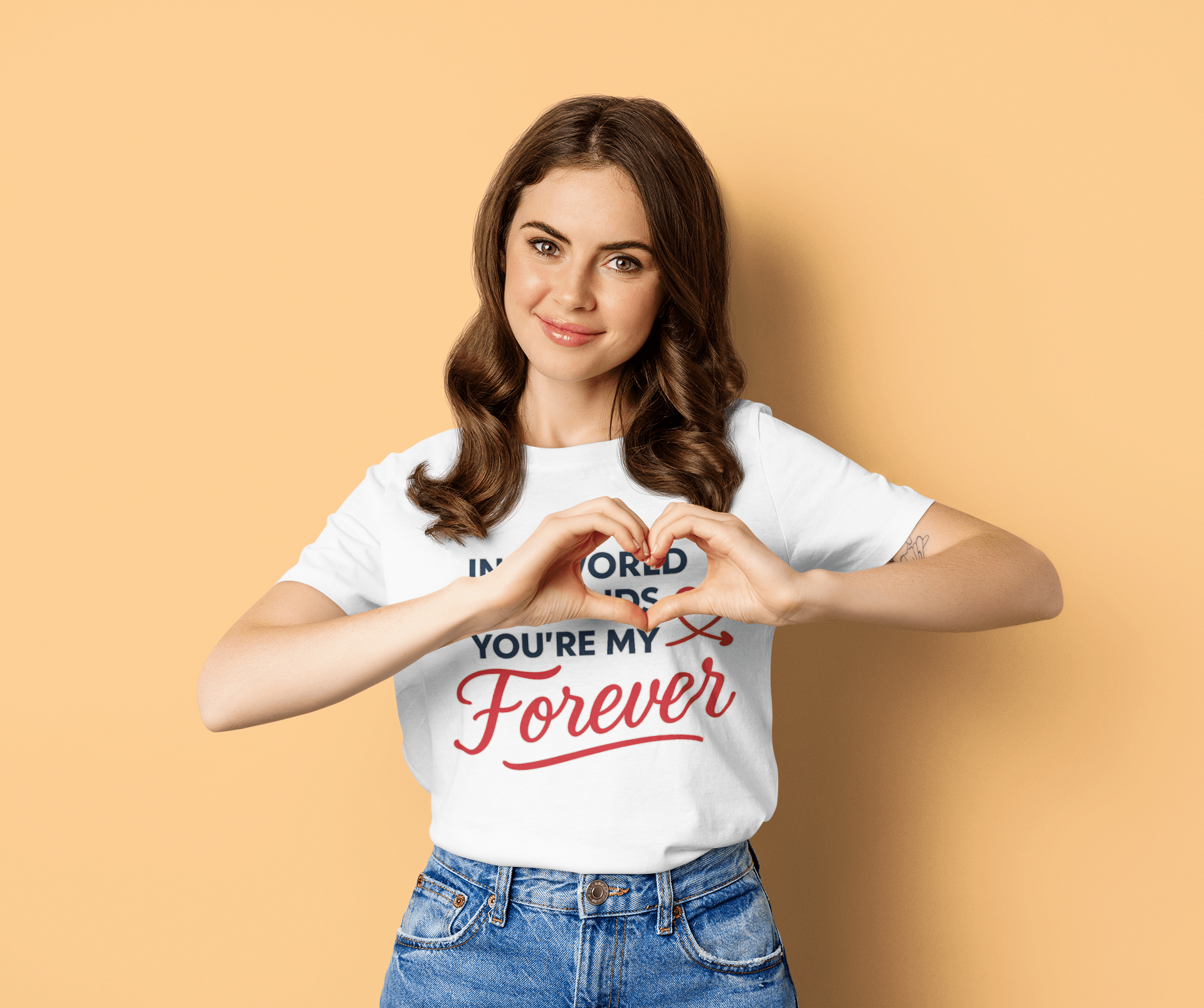 Perfect Gift for Loved Ones| Unisex Round Neck T-shirt | 100% Cotton | Bio - Washed | Breathable & Durable - TRESSNY - MRnHs - Wh - XXL - Design_youremyforever4500 - Fr - dtf