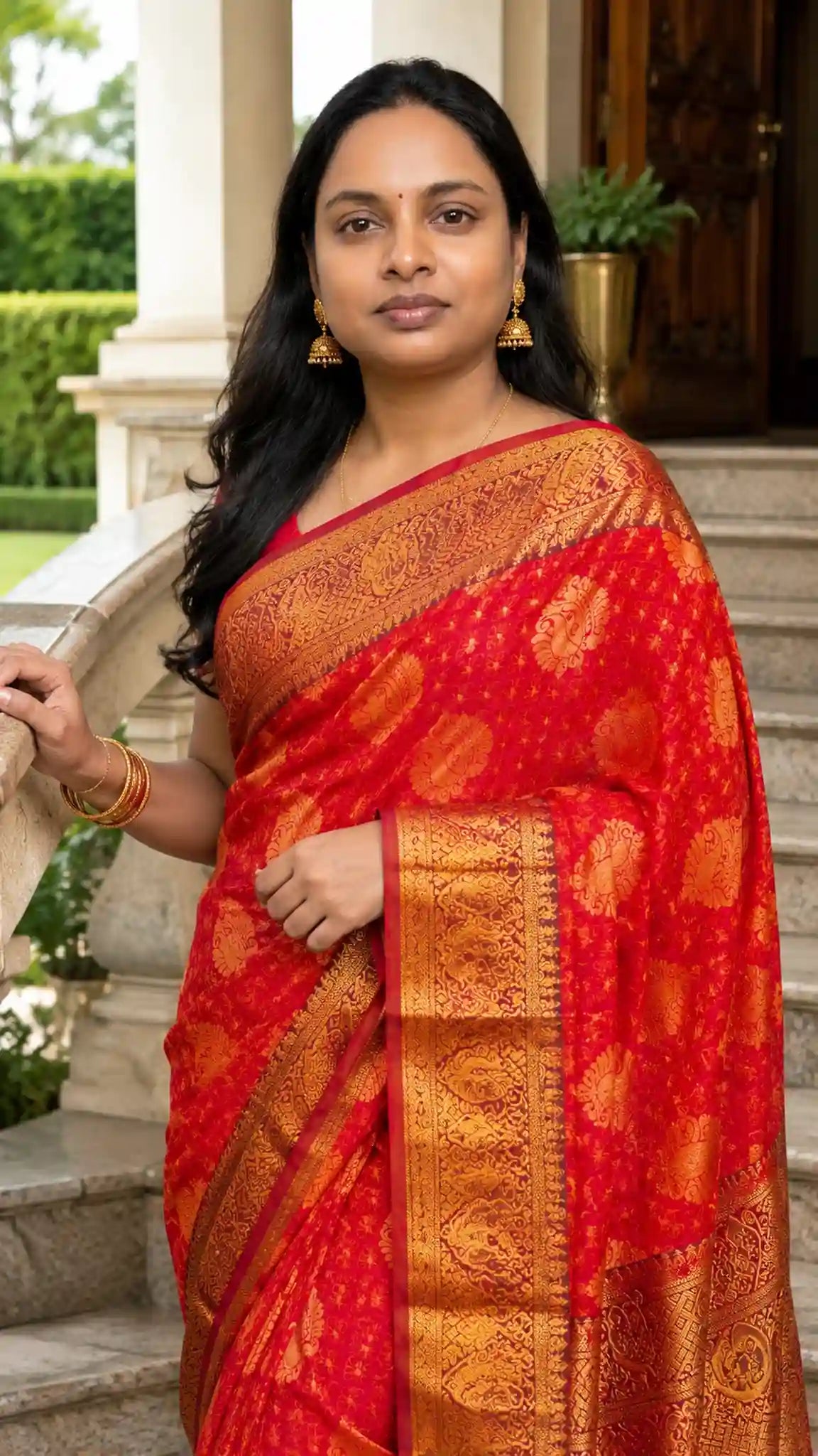 Pink Jacquard Silk Saree with Maroon Zari Pallu for Weddings - Pallu Detail | Women Fashion India