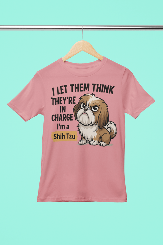 Shih Tzu - Unisex Round Neck T-Shirt | 100% Super Combed Cotton | Bio - Washed | Breathable & Long - Lasting Comfort - TRESSNY - MRnHs - Fl - XS - design_iletthemthink_4500x5500 - Fr - dtf