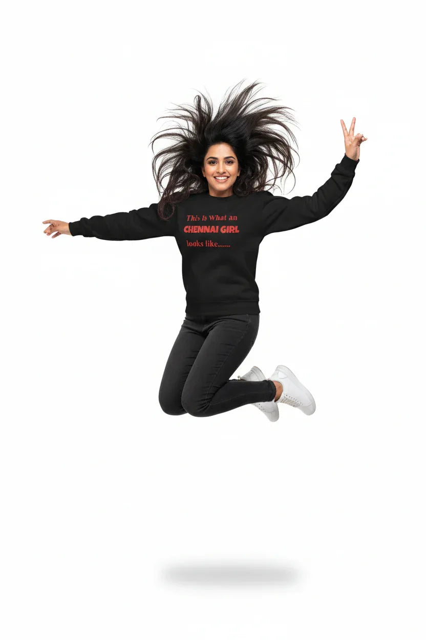 TRESSNY-Chennai-Girl-Sweatshirt-Black-Front-Hero