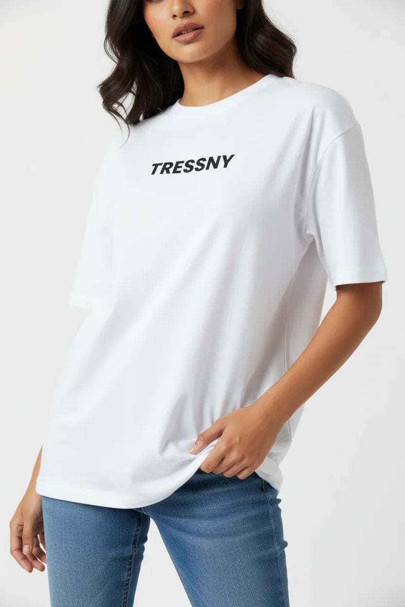 TRESSNY-Luxury-Car-Graphic-Oversized-Tee-White-Front-Detail