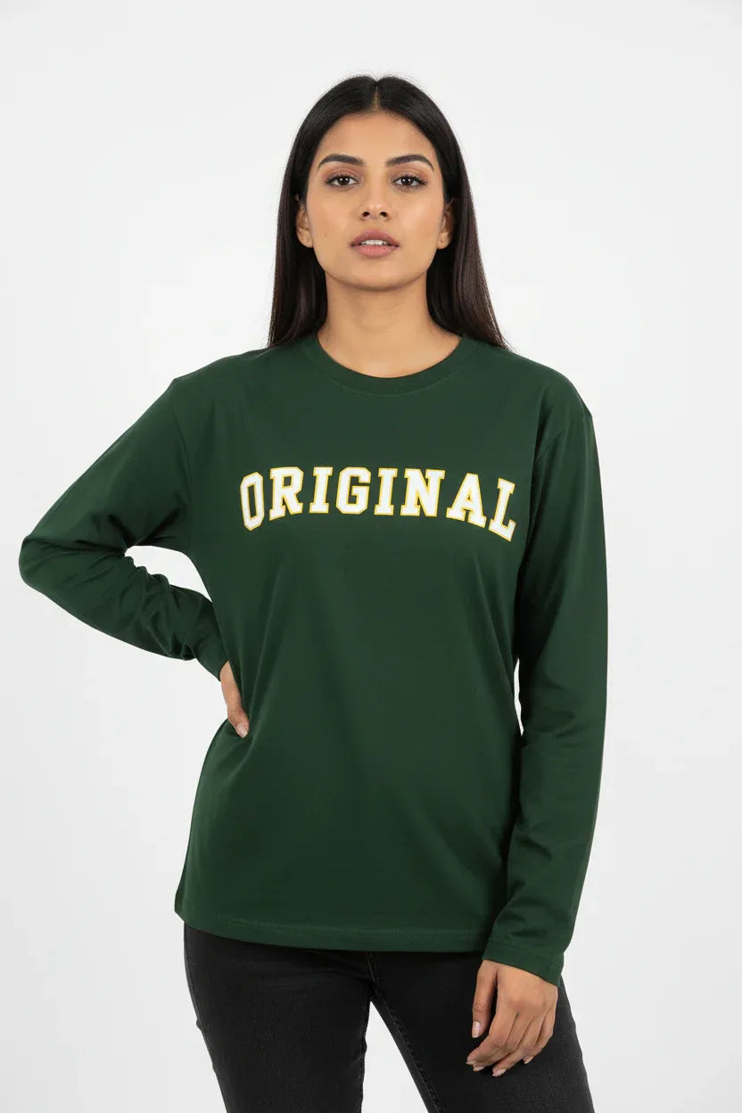 TRESSNY-Original-Full-Sleeve-Tee-Bottle-Green-Front-Detail