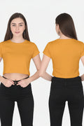 TRESSNY Plain Crop Top – Golden Yellow Hero