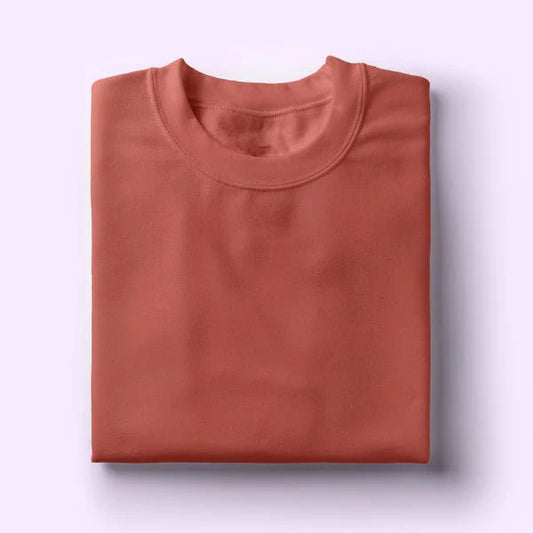Unisex Coral Round Neck T-shirt | 100% Cotton | Bio - Washed | Breathable & Durable - TRESSNY - MRnHs - Cor - XS