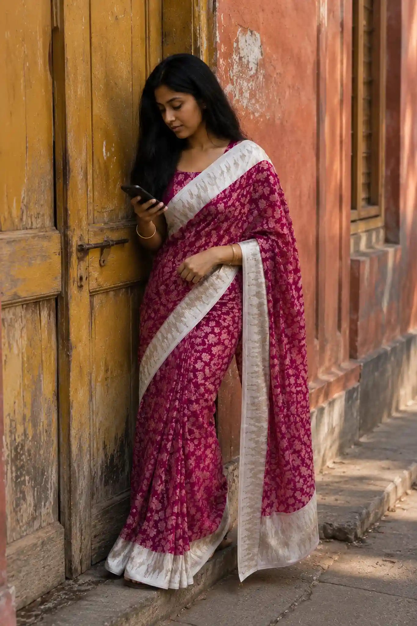 Vanilla White Kota Saree with Zari Border for Festive Wear - Saree Detail | Women Fashion India