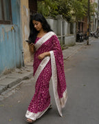 Vanilla White Kota Saree with Zari Border for Festive Wear - Saree Front | Women Fashion India