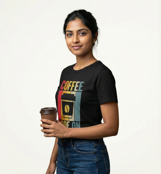 Coffee Mode On – Graphic T-Shirt for Coffee Lovers