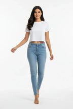 Women's White Crop Top – Action Pose Retry | TRESSNY