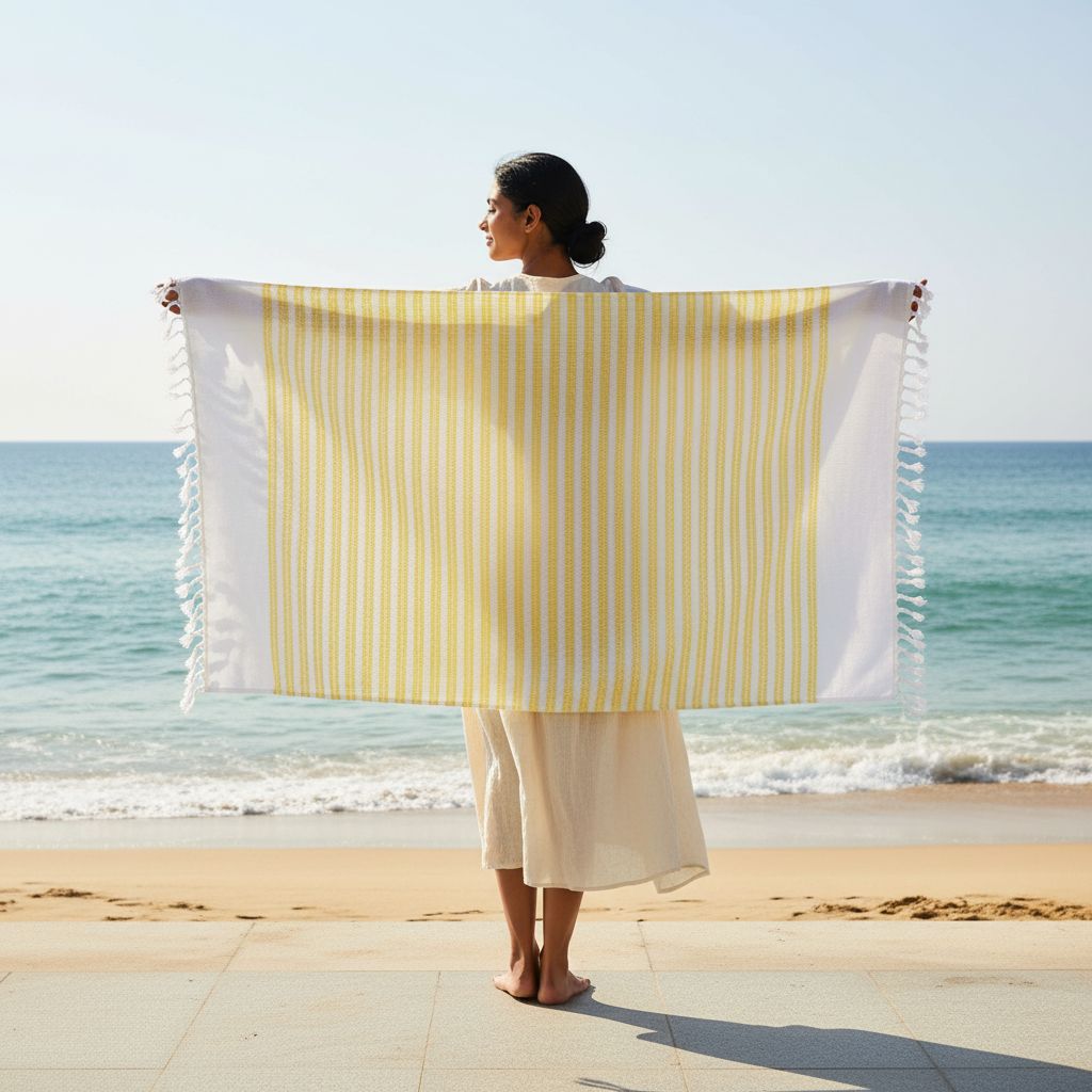 Ultra-fast dry towel yellow beach lifestyle – TRESSNY